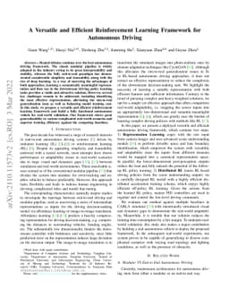 A Versatile and Efficient Reinforcement Learning Framework for
  Autonomous Driving