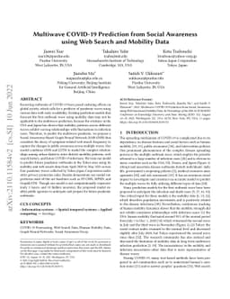 Multiwave COVID-19 Prediction from Social Awareness using Web Search and
  Mobility Data