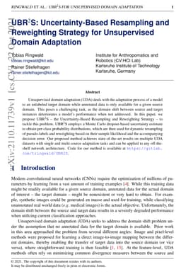 UBR$^2$S: Uncertainty-Based Resampling and Reweighting Strategy for
  Unsupervised Domain Adaptation
