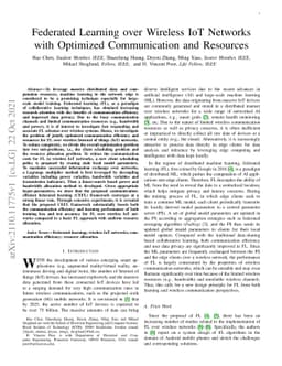 Federated Learning over Wireless IoT Networks with Optimized
  Communication and Resources