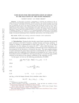 Safe rules for the identification of zeros in the solutions of the SLOPE
  problem