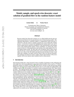 Model, sample, and epoch-wise descents: exact solution of gradient flow
  in the random feature model