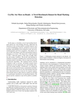 CeyMo: See More on Roads -- A Novel Benchmark Dataset for Road Marking
  Detection