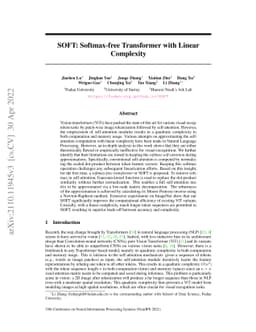SOFT: Softmax-free Transformer with Linear Complexity