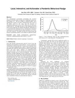 Local, Interactive, and Actionable: a Pandemic Behavioral Nudge