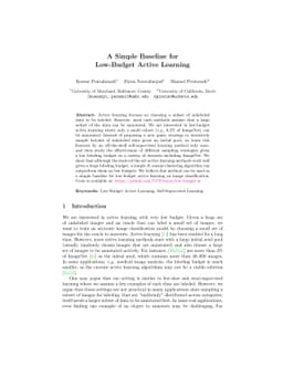 A Simple Baseline for Low-Budget Active Learning