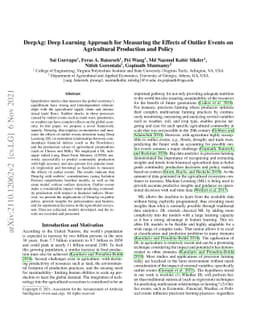 DeepAg: Deep Learning Approach for Measuring the Effects of Outlier
  Events on Agricultural Production and Policy