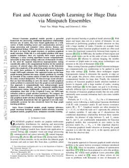 Fast and Accurate Graph Learning for Huge Data via Minipatch Ensembles