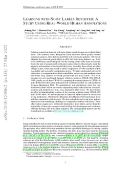 Learning with Noisy Labels Revisited: A Study Using Real-World Human
  Annotations