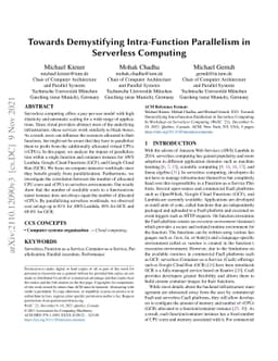 Towards Demystifying Intra-Function Parallelism in Serverless Computing