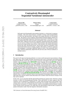 Contrastively Disentangled Sequential Variational Autoencoder