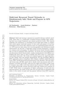 Multi-task Recurrent Neural Networks to Simultaneously Infer Mode and
  Purpose in GPS Trajectories