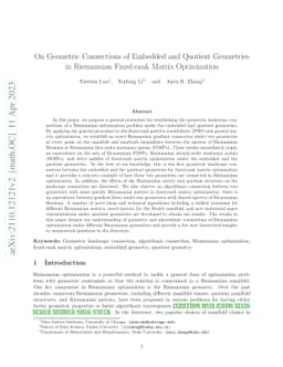 On Geometric Connections of Embedded and Quotient Geometries in
  Riemannian Fixed-rank Matrix Optimization