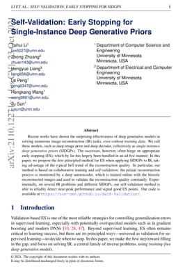 Self-Validation: Early Stopping for Single-Instance Deep Generative
  Priors
