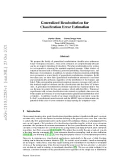 Generalized Resubstitution for Classification Error Estimation