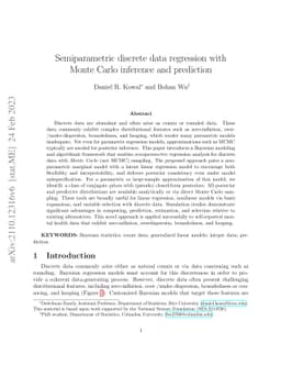 Semiparametric discrete data regression with Monte Carlo inference and
  prediction
