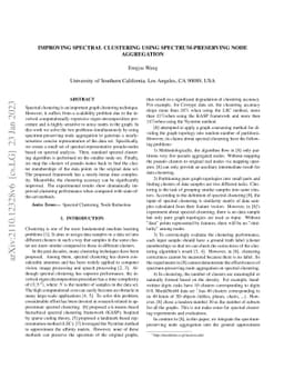 Improving Spectral Clustering Using Spectrum-Preserving Node Aggregation