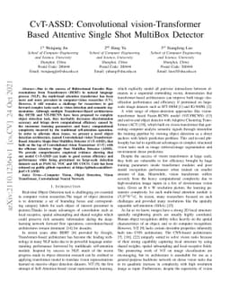 CvT-ASSD: Convolutional vision-Transformer Based Attentive Single Shot
  MultiBox Detector