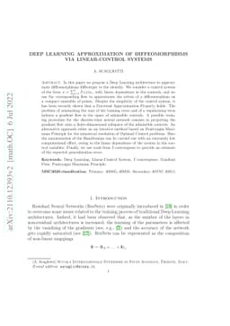 Deep Learning Approximation of Diffeomorphisms via Linear-Control
  Systems