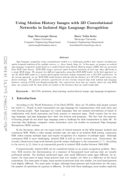 Using Motion History Images with 3D Convolutional Networks in Isolated
  Sign Language Recognition