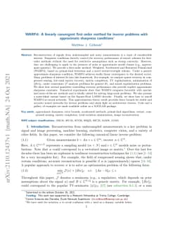 WARPd: A linearly convergent first-order method for inverse problems
  with approximate sharpness conditions