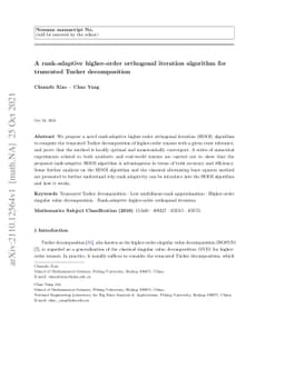 A rank-adaptive higher-order orthogonal iteration algorithm for
  truncated Tucker decomposition