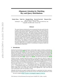 Alignment Attention by Matching Key and Query Distributions