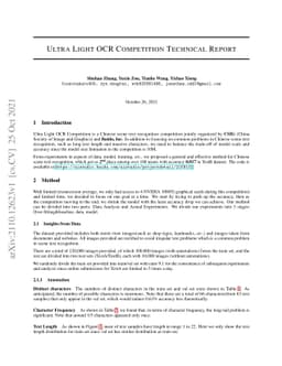Ultra Light OCR Competition Technical Report