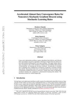 Accelerated Almost-Sure Convergence Rates for Nonconvex Stochastic
  Gradient Descent using Stochastic Learning Rates