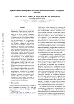 SgSum: Transforming Multi-document Summarization into Sub-graph
  Selection