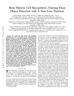 Bone Marrow Cell Recognition: Training Deep Object Detection with A New
  Loss Function
