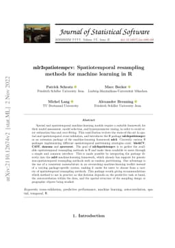 mlr3spatiotempcv: Spatiotemporal resampling methods for machine learning
  in R