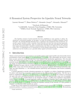 A Dynamical System Perspective for Lipschitz Neural Networks