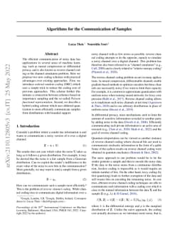 Algorithms for the Communication of Samples