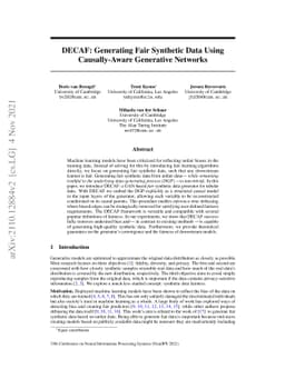 DECAF: Generating Fair Synthetic Data Using Causally-Aware Generative
  Networks