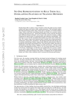 No One Representation to Rule Them All: Overlapping Features of Training
  Methods