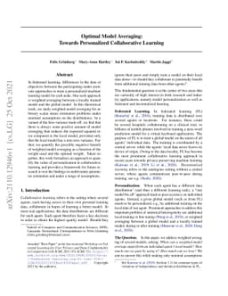 Optimal Model Averaging: Towards Personalized Collaborative Learning