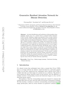 Generative Residual Attention Network for Disease Detection