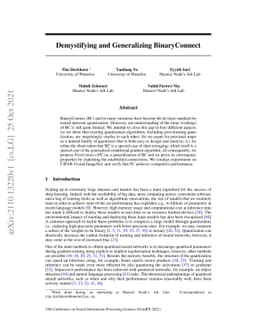 Demystifying and Generalizing BinaryConnect