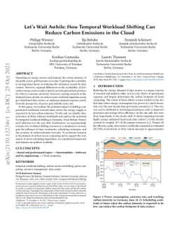 Let's Wait Awhile: How Temporal Workload Shifting Can Reduce Carbon
  Emissions in the Cloud