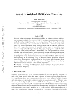 Adaptive Weighted Multi-View Clustering