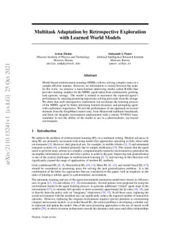 Multitask Adaptation by Retrospective Exploration with Learned World
  Models