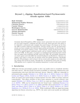 Beyond $L_p$ clipping: Equalization-based Psychoacoustic Attacks against
  ASRs
