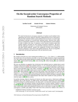 On the Second-order Convergence Properties of Random Search Methods