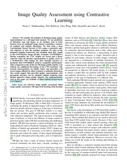 Image Quality Assessment using Contrastive Learning