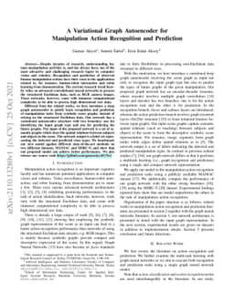 A Variational Graph Autoencoder for Manipulation Action Recognition and
  Prediction