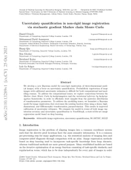 Uncertainty quantification in non-rigid image registration via
  stochastic gradient Markov chain Monte Carlo