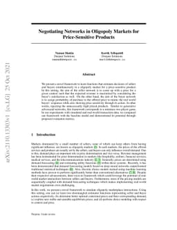 Negotiating Networks in Oligopoly Markets for Price-Sensitive Products