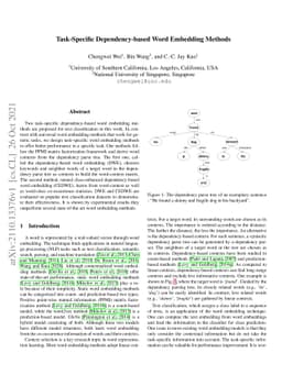 Task-Specific Dependency-based Word Embedding Methods