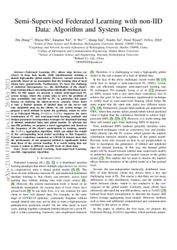 Semi-Supervised Federated Learning with non-IID Data: Algorithm and
  System Design